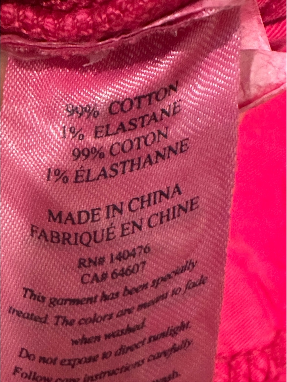 Faherty Sunwashed Denim Shorts Granita Hot Pink Raw Hem Size 25 - Picture 9 of 9